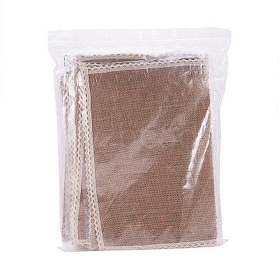 Braided Jute and Lace Non-Slip Insulation Pad LS-AJEW-WH0066-01-1