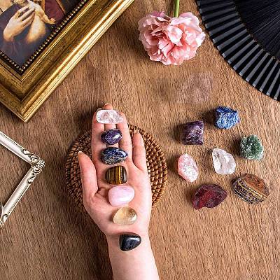 Natural Gemstone Rune Stones PW-WGCC561-01-1