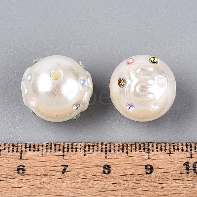 ABS Plastic Imitation Pearl Round Beads SACR-T017-76A-1