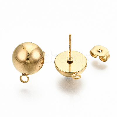 304 Stainless Steel Stud Earring Findings STAS-Q225-16B-10mm-1