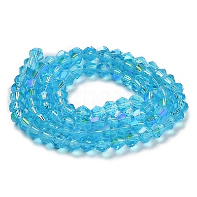 Transparent Electroplate Glass Beads Strands GLAA-F029-2mm-D19-1