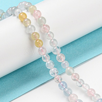 Natural Morganite Beads Strands G-P503-4MM-02-1