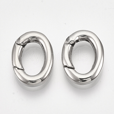 Non-Tarnish 304 Stainless Steel Spring Gate Rings STAS-S079-88B-1