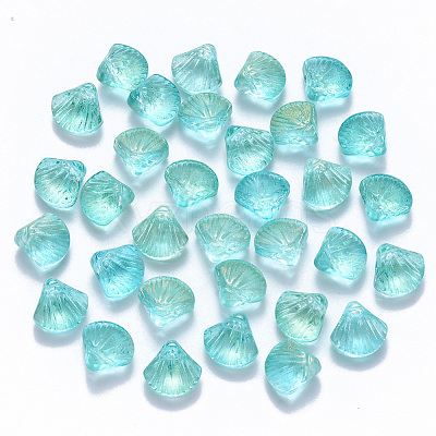 Transparent Spray Painted Glass Beads GLAA-T016-04A-1