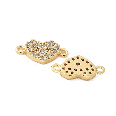 Brass Micro Pave Cubic Zirconia Connector Charms KK-U056-43G-1