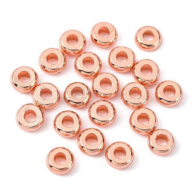 Brass Flat Round Spacer Beads X-KK-M085-13RG-NR-1