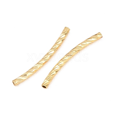 Brass Texture Curved Tube Beads KK-H250-01B-G-1