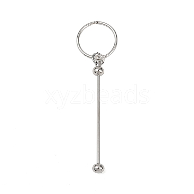Iron Bar Beadable Keychain Clasps AJEW-R004-02P-1
