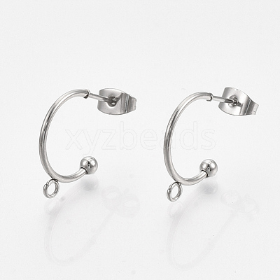 Non-Tarnish 304 Stainless Steel Stud Earring Findings STAS-T047-21-1