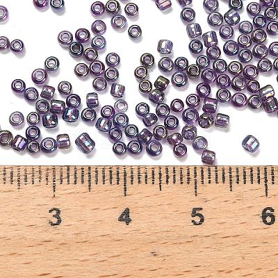 Transparent Colours Rainbow Glass Seed Beads SEED-H004-01E-1