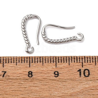 Brass Clear Cubic Zirconia Earring Hooks KK-L242-26P-1