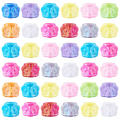 100Pcs Pearlized UV Plating Opaque Acrylic European Beads SACR-TA0001-77A-1