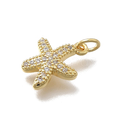 Brass Micro Pave Clear Cubic Zirconia Charms KK-D431-053B-G-1