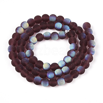 Frosted Transparent Glass Beads Strands LS-GLAA-T032-T6mm-MBB19-1