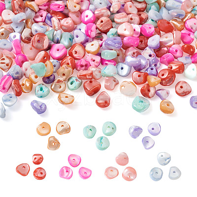 280Pcs 7 Colors Natural Freshwater Shell Beads SHEL-FW0001-02-1