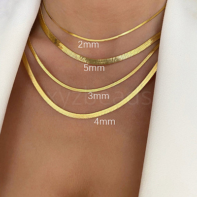 304 Stainless Steel Snake Chain Necklaces for Women WG80FEF-16-1