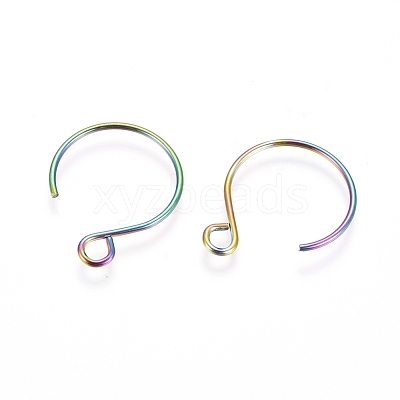 Ion Plating(IP) 304 Stainless Steel Earring Hooks X-STAS-L216-02B-M-1