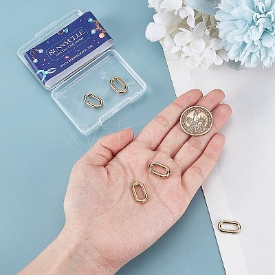 6Pcs Ion Plating(IP) 304 Stainless Steel Spring Gate Rings STAS-SC0008-34-1