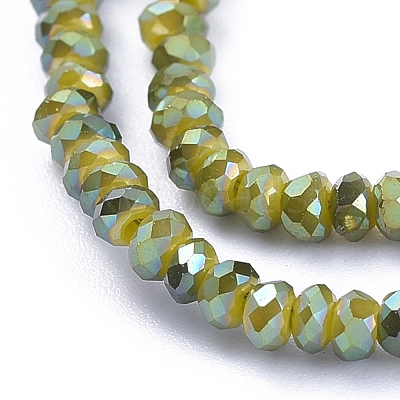 Electroplate Glass Beads Strands GLAA-F079-FR09-1