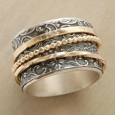 Retro Alloy Rotating Finger Rings FS-WG1AD62-04-1