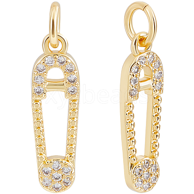 Brass 14Pcs Micro Pave Cubic Zirconia Pendants ZIRC-BBC0001-60-1