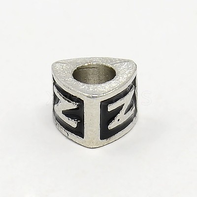 Platinum Plated Zinc Alloy Enamel European Beads MPDL-L001-01N-1
