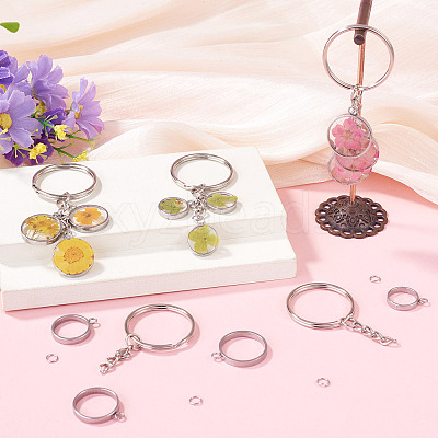 5Pcs 304 Stainless Steel Open Back Bezel Pendants STAS-TAD0001-01C-1