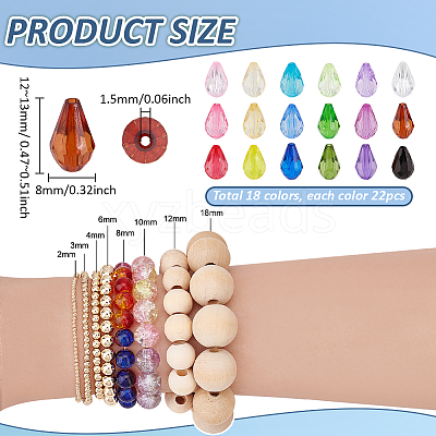 396Pcs 18 Styles Acrylic Beads MACR-PH0002-03-1
