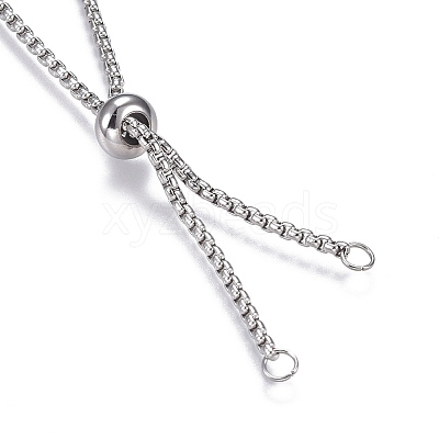 Tarnish Resistant Adjustable 304 Stainless Steel Slider Necklaces MAK-L026-05B-P-1
