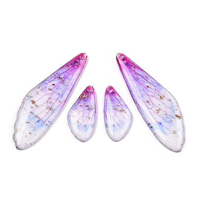 Transparent Resin Wing Earrings Pendants FIND-TAC0006-60D-1