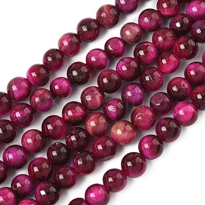 Grade B Natural Tiger Eye Beads Strands G-F591-18-8mm-05-01-1