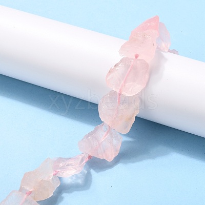 Rough Raw Natural Madagascar Rose Quartz Beads Strands G-G010-03-1