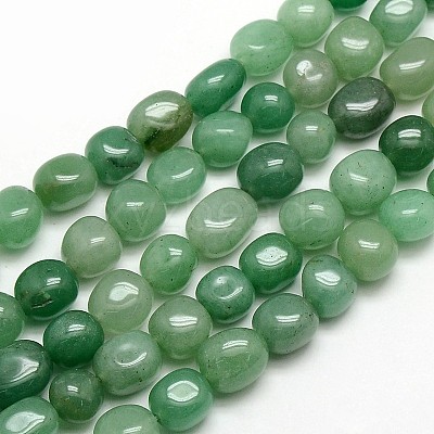 Natural Green Aventurine Nuggets Beads Strands X-G-L154-10-1