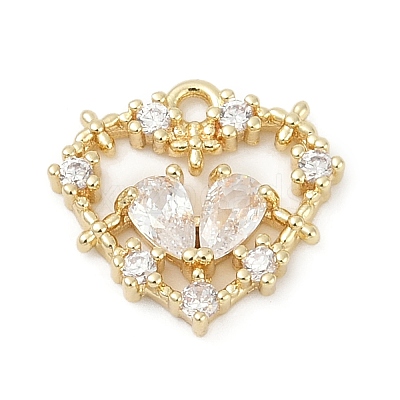 Brass Micro Pave Cubic Zirconia Pendants KK-Z094-01G-01-1