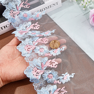 Flower Pattern Polyester Embroidered Ornament Accessories DIY-WH0308-279-1