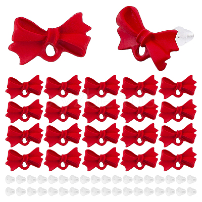 40Pcs Alloy Bowknot Stud Earring Findings EJEW-ME0001-23B-1