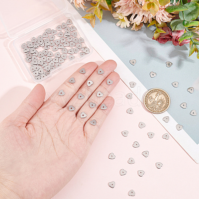 120Pcs 304 Stainless Steel Beads STAS-DC0011-40-1