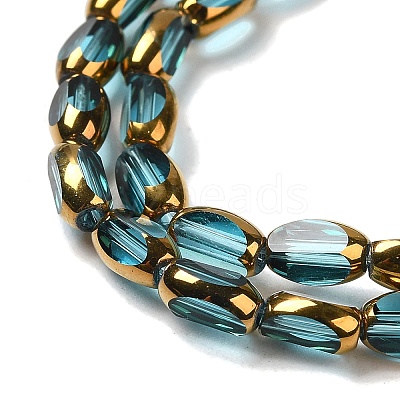 Electroplate Transparent Glass Beads Strands EGLA-Q127-A01-01B-1