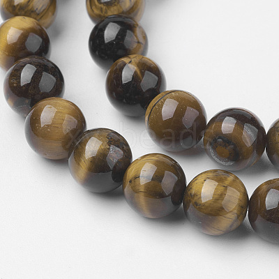 Natural Yellow Tiger Eye Bead Strands G-G735-65-8mm-AB+-1