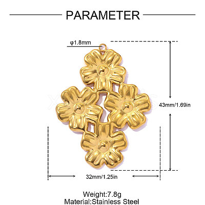 304 Stainless Steel Pendants STAS-OY016-23G-1