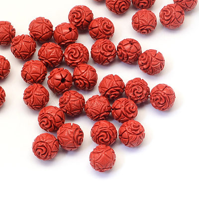 Round Cinnabar Beads CARL-Q003-09-1