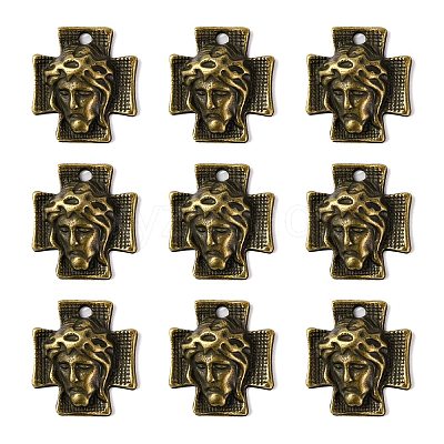 Tibetan Style Alloy Cross with Jesus Alloy Pendants for Easter Jewelry LS-K0P62071-1