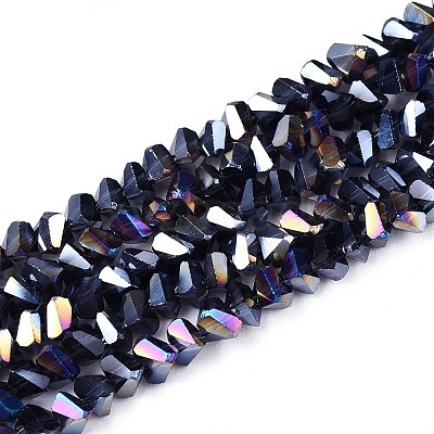 Electroplate Transparent Glass Beads Strands GLAA-N021-4mm-30-1