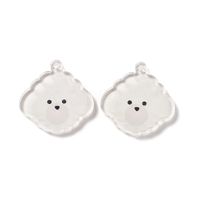 Transparent Acrylic Pendants TACR-G038-03B-1