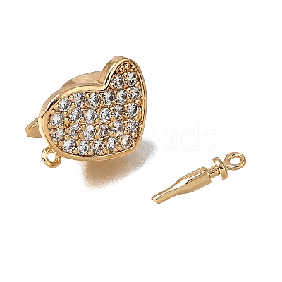 Brass Micro Pave Clear Cubic Zirconia Box Clasps CU-CBA4292-14G-1