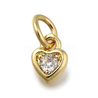 Brass Micro Pave Clear Cubic Zirconia Pendants X-ZIRC-I070-022G-1