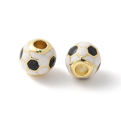 Brass Enamel Beads KK-P294-37G-01-1