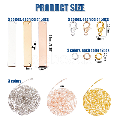DIY Rectangle Pendant Necklaces Making Kits DIY-HS0001-81-1
