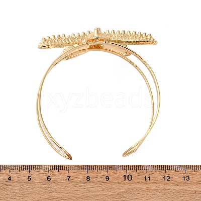 Alloy & Iron Cuff Bangles for Women BJEW-F501-04A-KCG-1