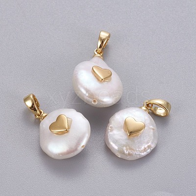 Natural Cultured Freshwater Pearl Pendants KK-L187-15G-1